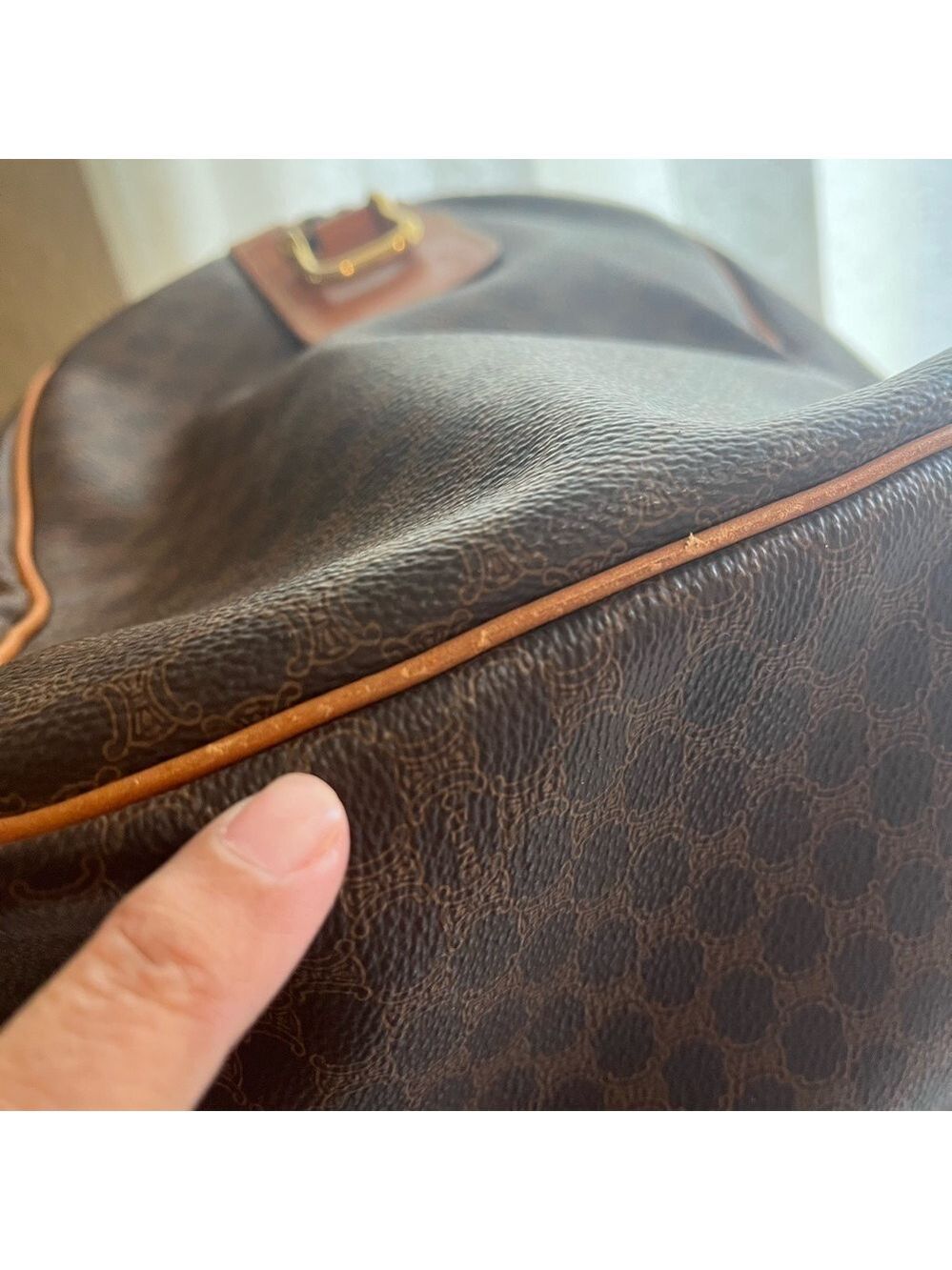 CELINE BROWN MACADAM DUFFLE BAG - Picture 12 of 16